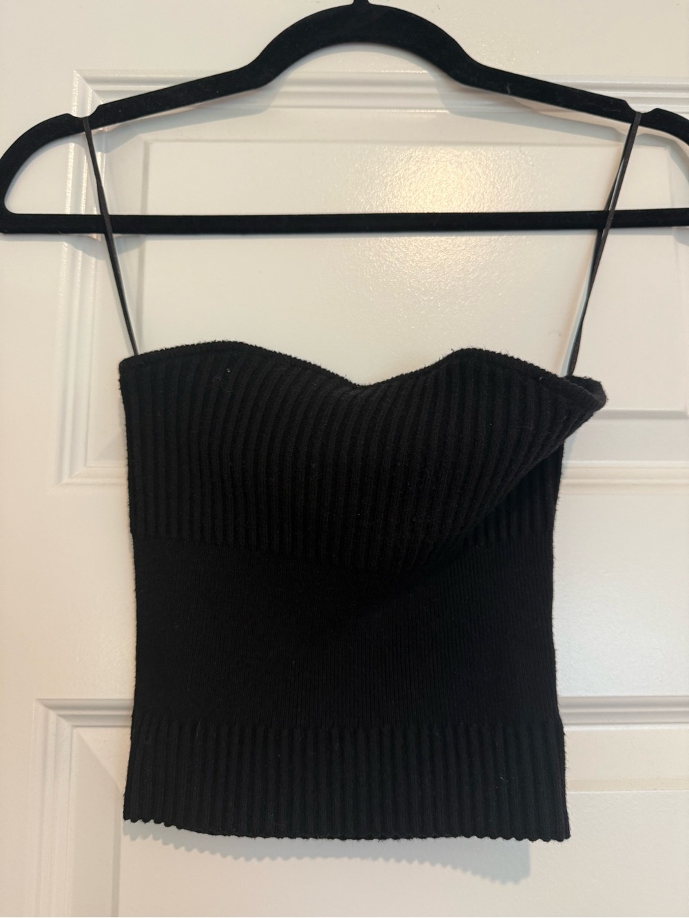 Princess Polly Black Knit Bustier Top XS/S
